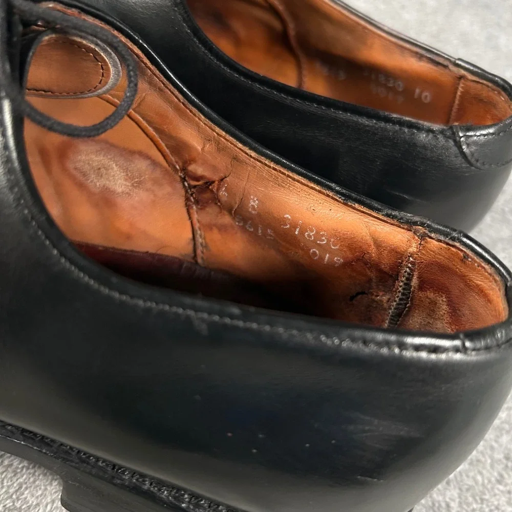 Vintage Allen Edmonds Park Avenue Oxford Dress Shoes Black Cap Toe Men 8.5 B USA